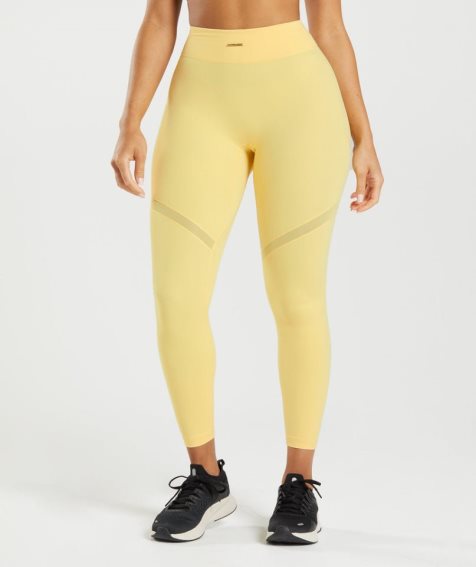 Legginsy Gymshark Whitney Mesh Damskie Żółte | PL 791QUO